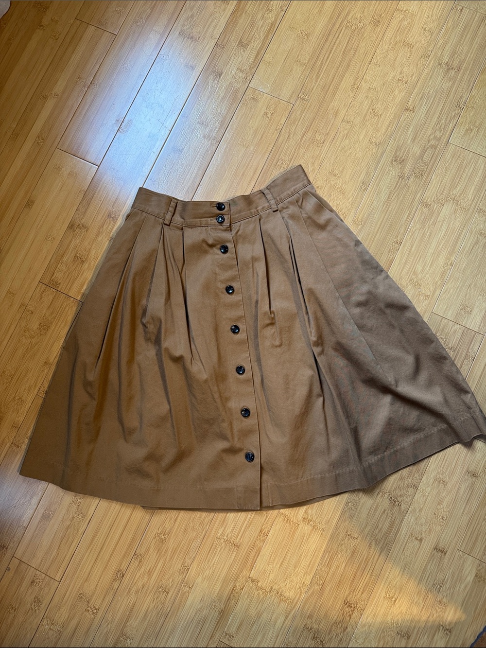 L.L. Bean Chestnut Button-Front Skirt
